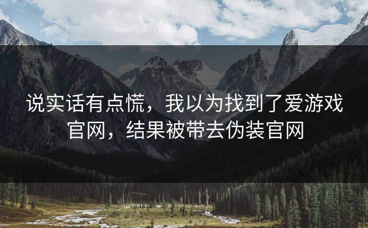 说实话有点慌，我以为找到了爱游戏官网，结果被带去伪装官网